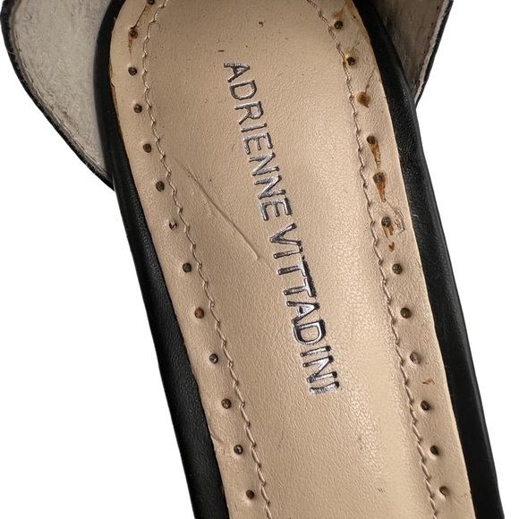 Adrienne Vittadini Black Sereen Perforated Ankle Strap Block Heels Size 7 1/2 - Picture 9 of 9